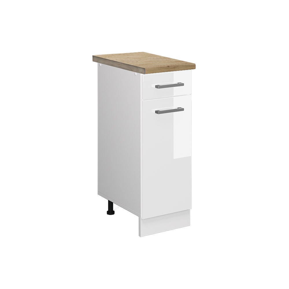 Vicco Szafka dolna do kuchni R-Line, Biały wysoki połysk, 30 cm , BP Dąb