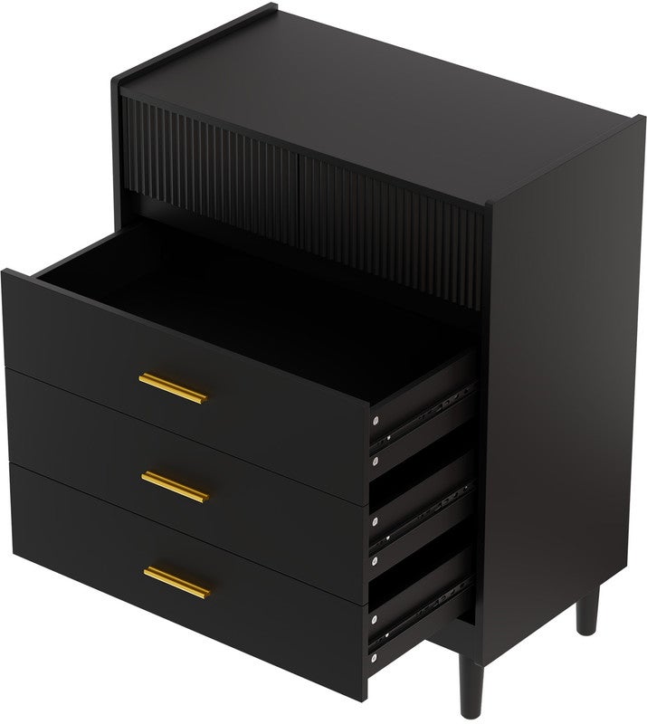 HOMAVO Commode 74 x 94 cm – Meuble de rangement moderne avec 5 tiroirs spacieux - 7