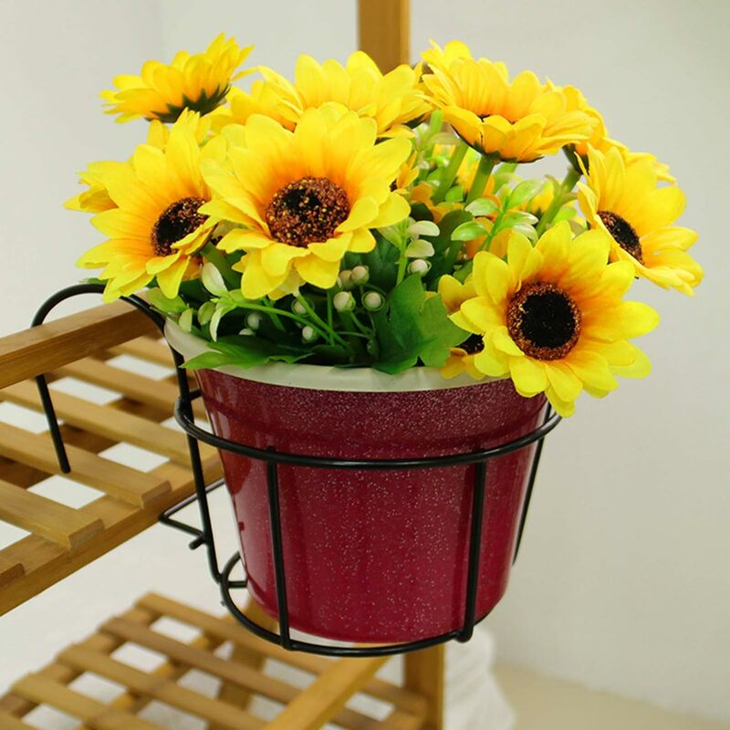 Supporto per fiori appeso balcone vaso di fiori rotondo cesto ringhiera in ferro recinzione appesa supporto per fioriera in vaso  15