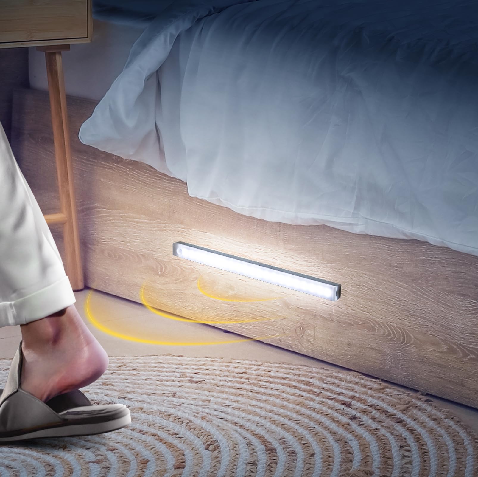 Paquet de 2 lumières sous-meuble avec détecteur de mouvement, lumières LED rechargeables USB-C pour placard, lumières sous-comptoir pour cuisine - 6
