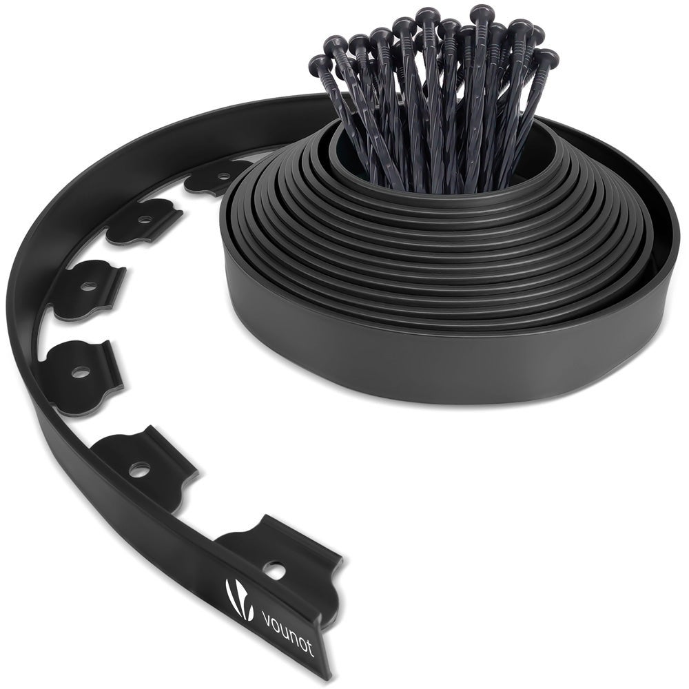 VOUNOT Bordo Giardino Flessibile, Bordi Aiuole Plastica, Con 30 Chiodi - 2