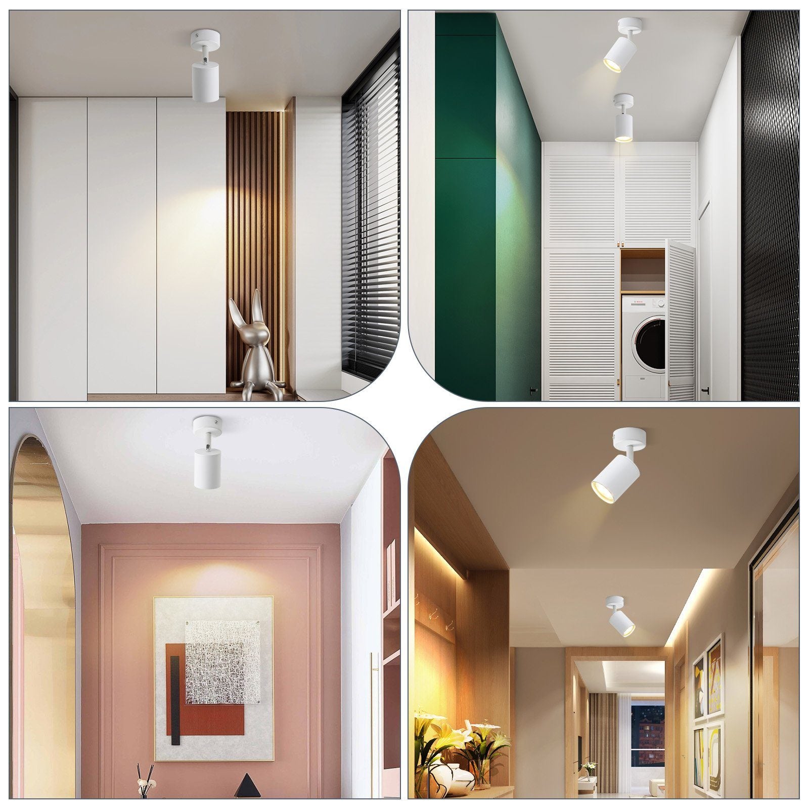 ZMH Spot GU10 rotatif à 330° orientable Spot moderne de couloir Spot mural industriel adapté au salon à la chambre à coucher et à la cuisine - 9