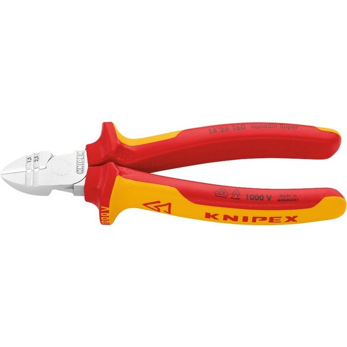 Szczypce Boczne Tnące Ściągacz Izolacji Izolowane 1kV VDE KNIPEX 14 26 160