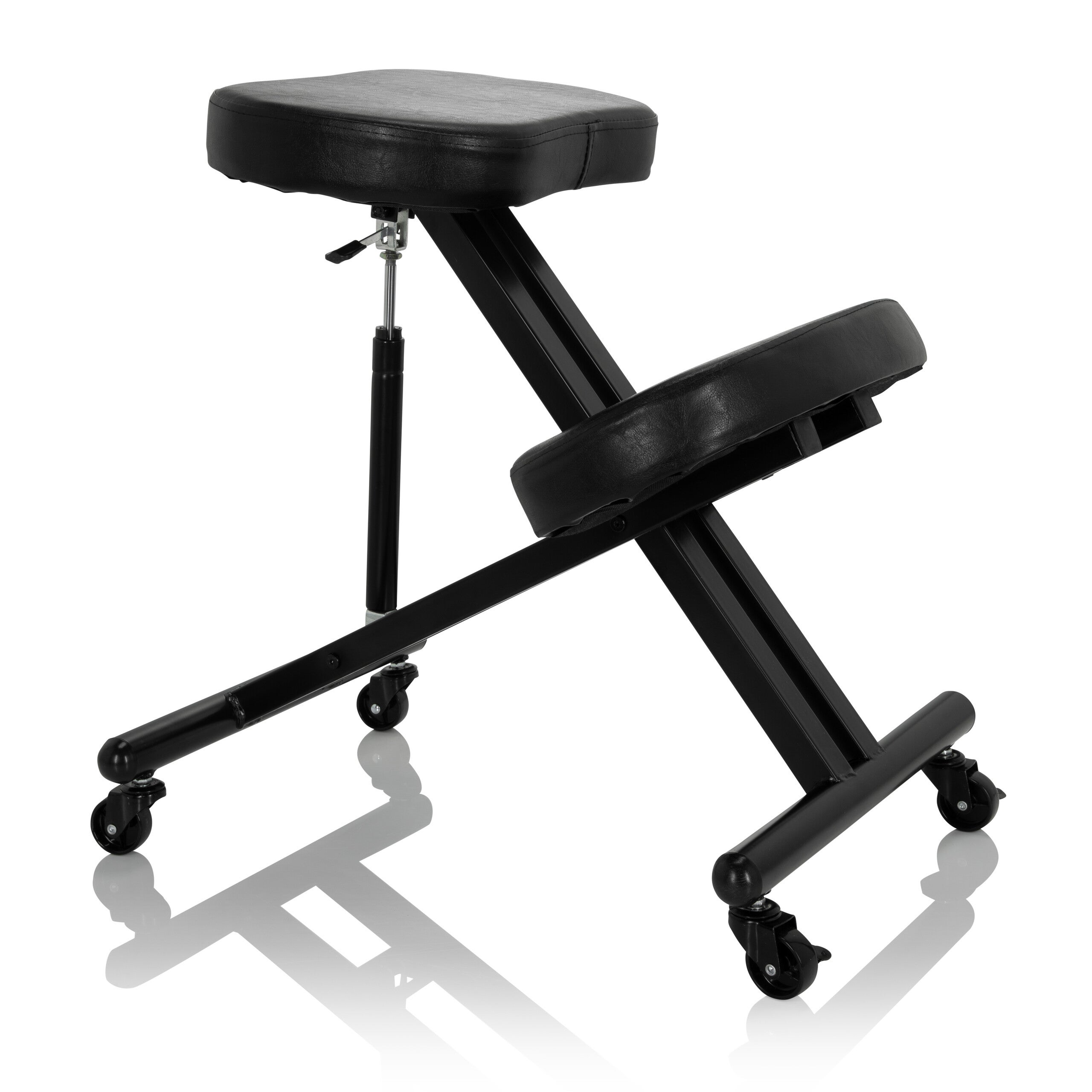 Sgabello ORTHONI con molla a gas Similpelle nero hjh OFFICE - 8