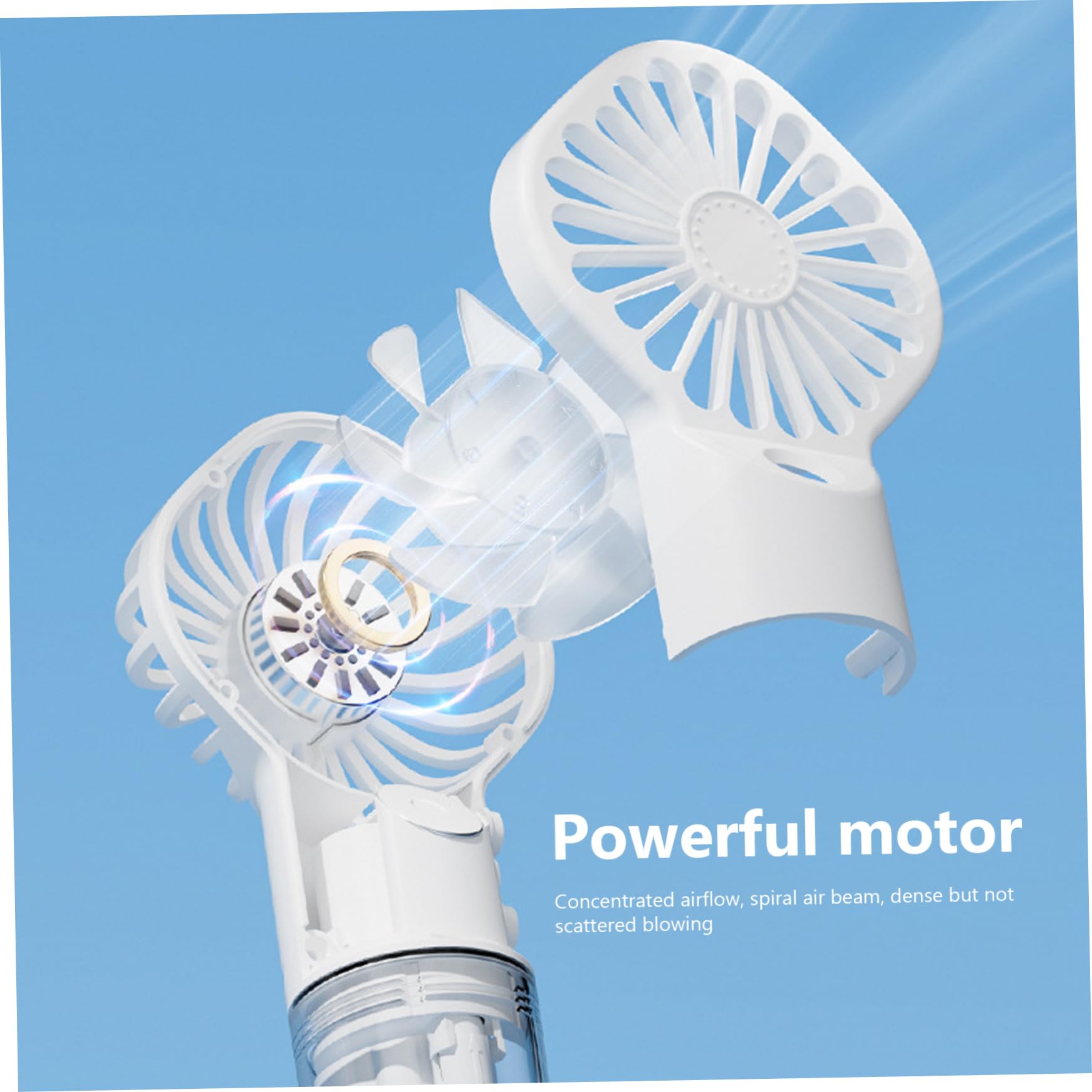 Ventilateur brumisateur,mini ventilateur portatif avec brouillard d'eau à 4 vitesses,ventilateurs de refroidissement avec réservoir d'eau claire,blanc - 5