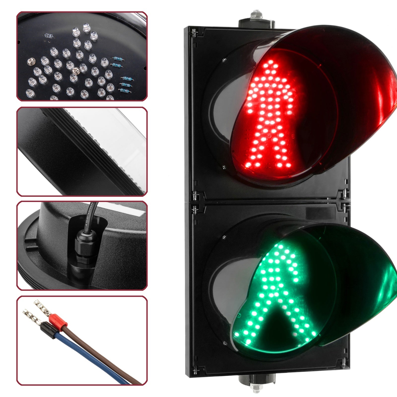 Luce LED di ricambio per semafori 220V con figura pedonale verde - 2