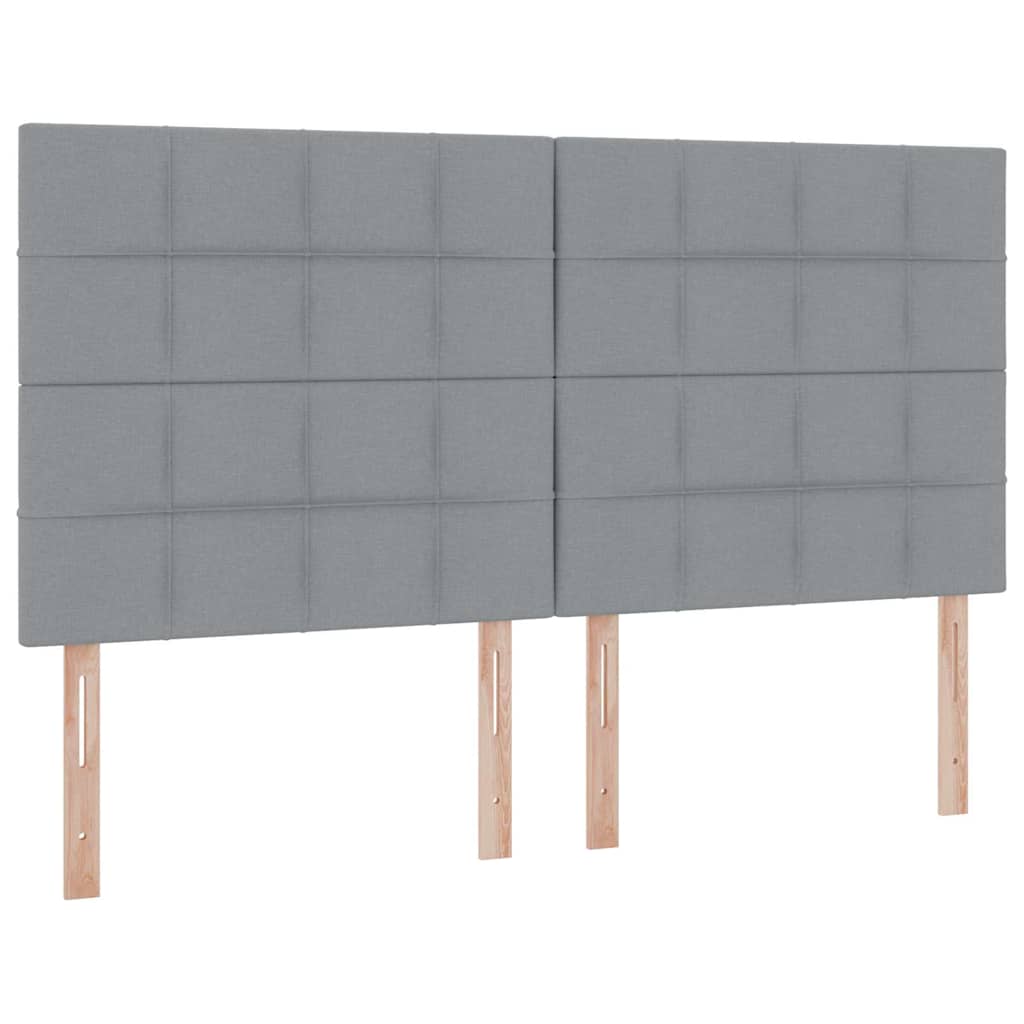 Lit avec rangement et matelas gris clair 180 x 200 cm tissu - 9