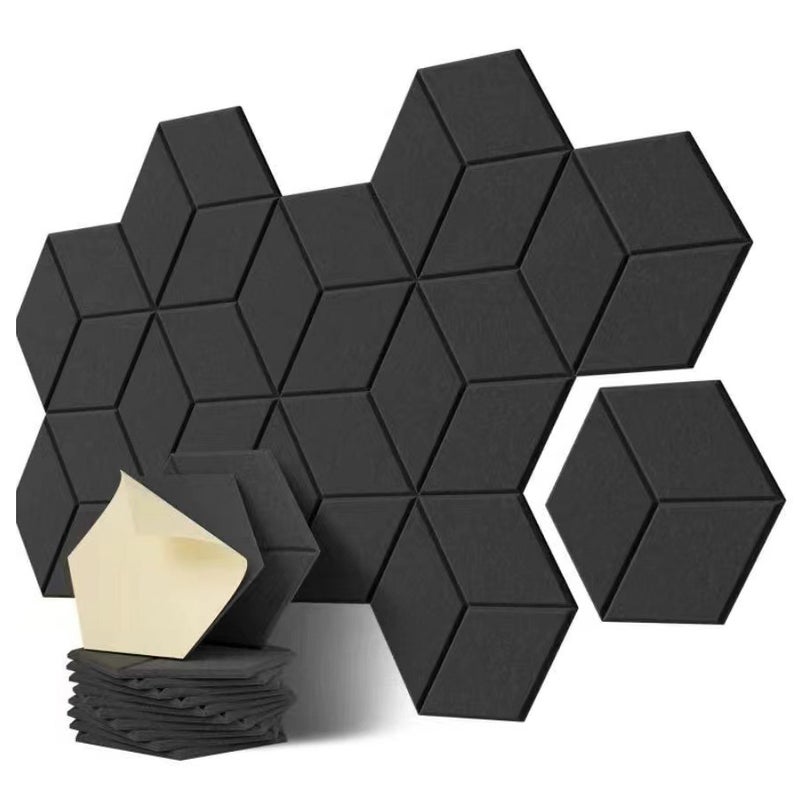 Zestaw Samoprzylepnych Paneli Akustycznych Panele Akustyczne z Poliestru o Wysokiej Gęstości Sześciokątny Panel Dźwiękochłonny Izolacja Akustyczna