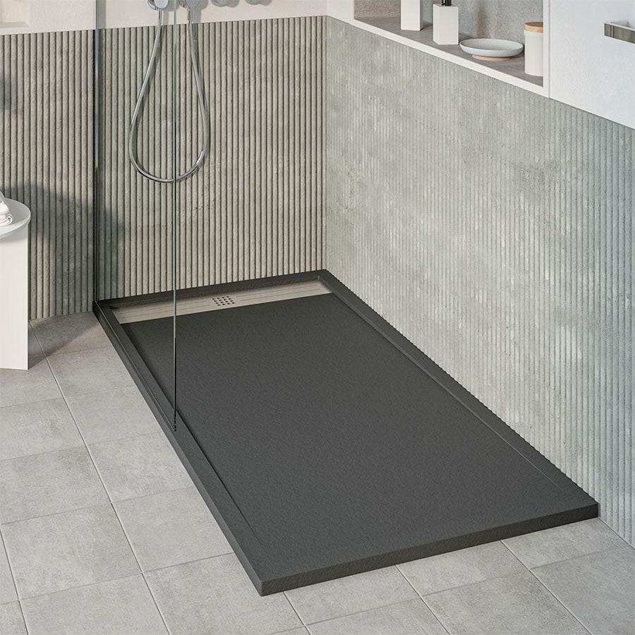 VAROBATH - Receveur de douche 3D 80x120 - Modèle BETONEK effet ciment