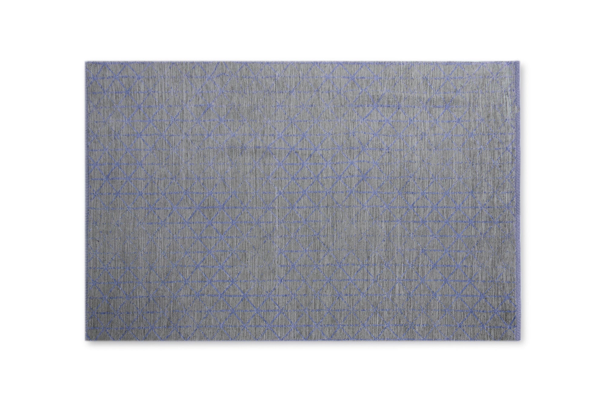 Dywan bawełniany, geometryczny, szaro-granatowy, 175x235 cm