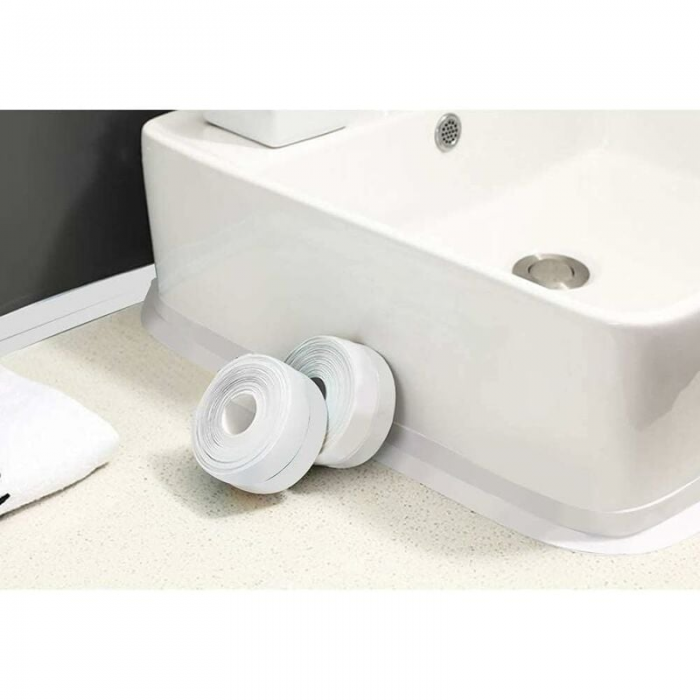 Uszczelka do wanny - odpowiednia do kuchni i łazienki - 22 mm x 3,2 m - 1 sztuka - biała - 4