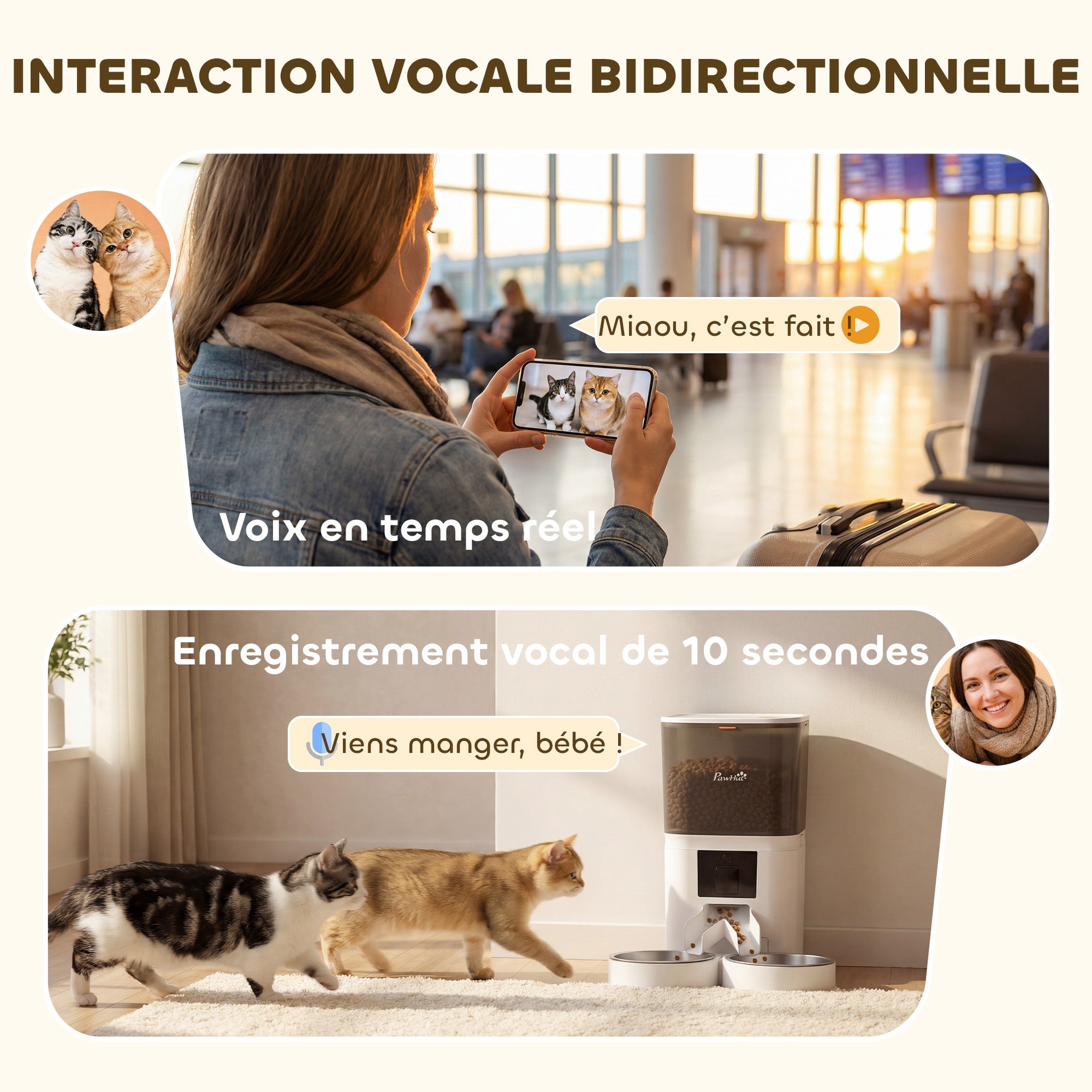 Distributeur croquettes chat automatique aBS PawHut - 7