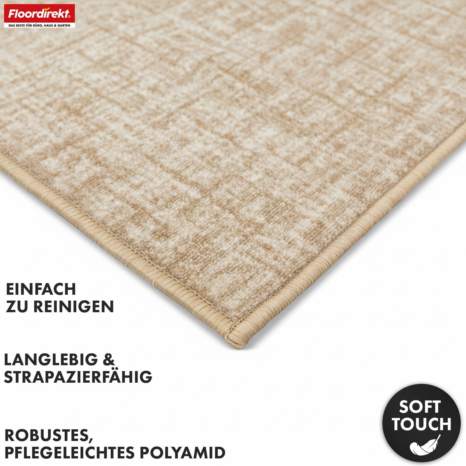 Tapis couloir Tessaro style et confort à chaque espace de vie, Beige, 80 x 400 cm - 4