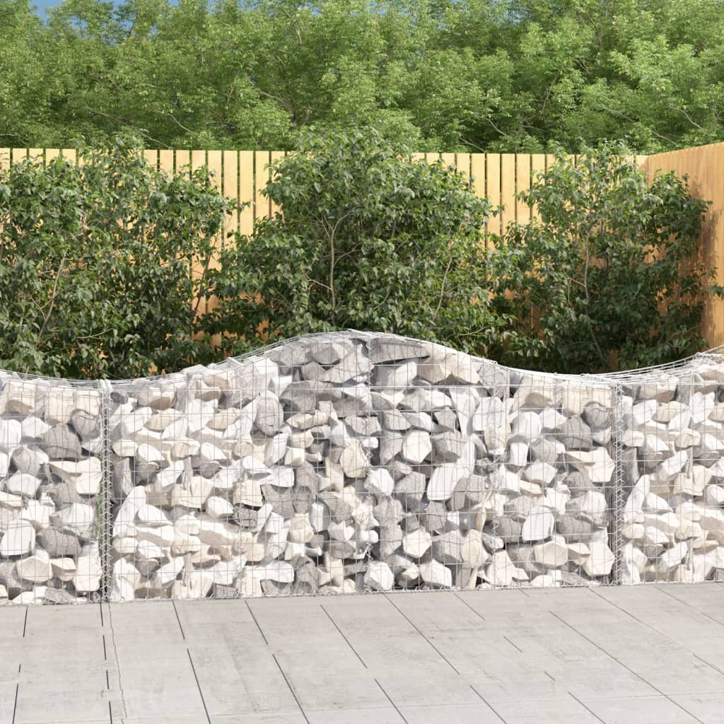 Kosze gabionowe, 11 szt, 200x50x80/100 cm, galwanizowane żelazo vidaXL