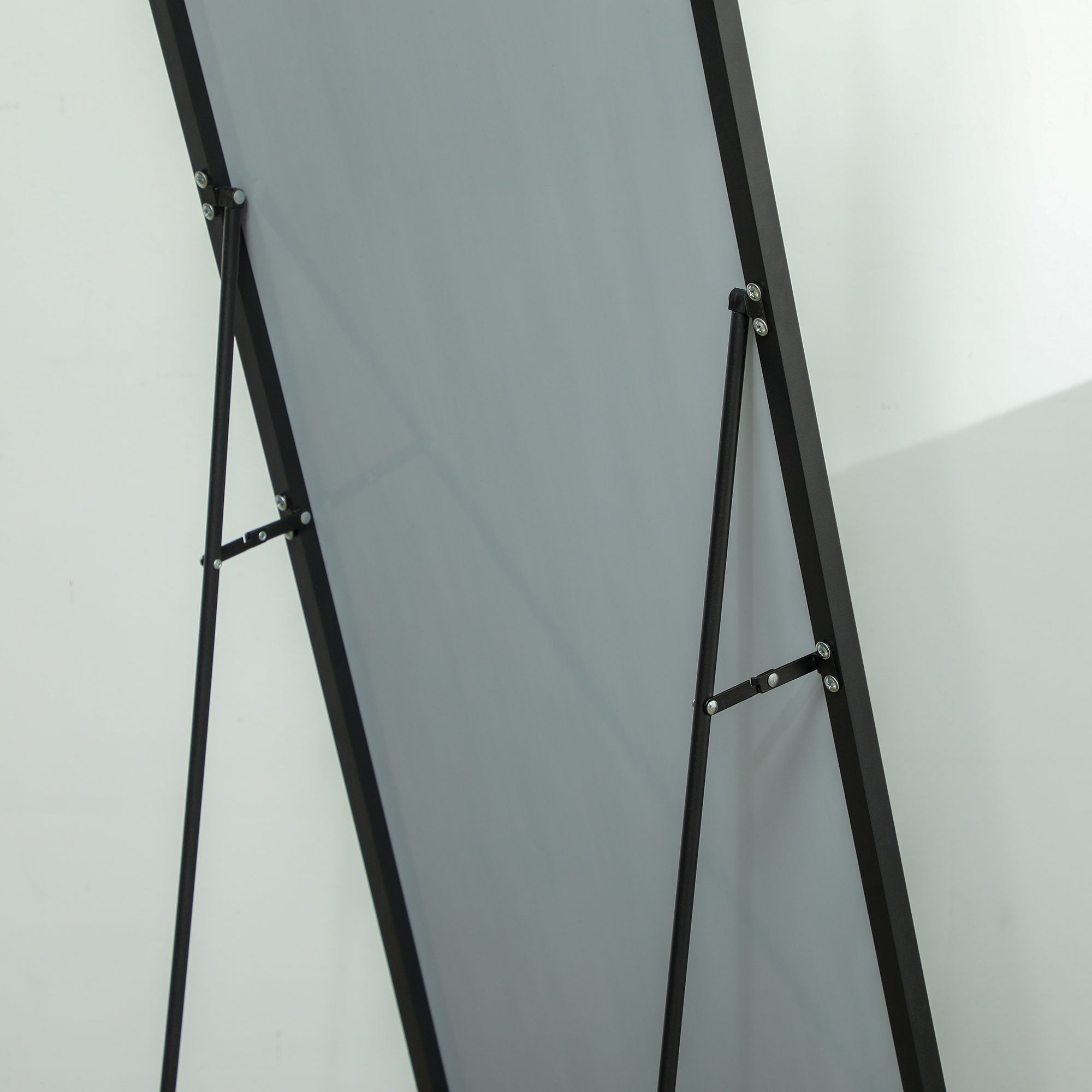 Espelho de Pé HOMCOM Preto Liga de Alumínio, Metal e Vidro 50x161,5x2cm - 5