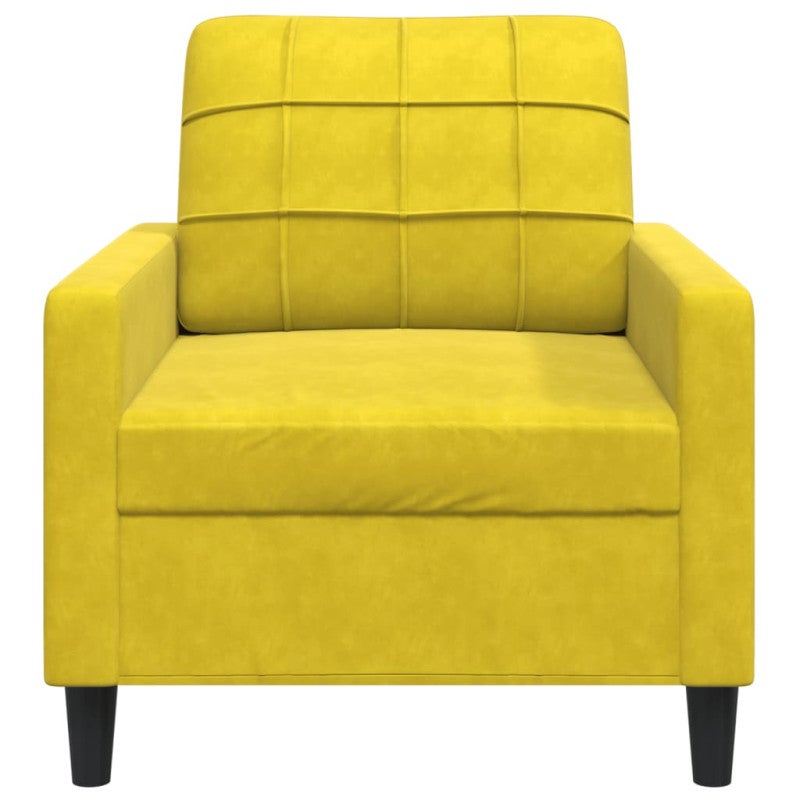vidaXL Poltrona Giallo 60 cm Velluto - 4