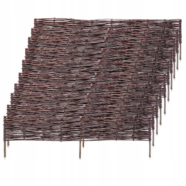 KADAX Palissades en Osier Naturel pour Jardin, Clôtures Décoratives pour Délimiter, Orner et Sublimer Votre Espace Exterieur (120 x 40 cm, Lot de 10)