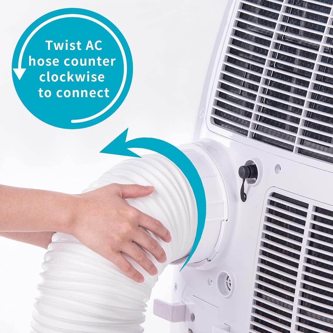 Tuyau de climatisation portable de 2 m, tuyau de climatisation mobile de 150 mm de diamètre, tuyau d'évacuation de climatisation - 4