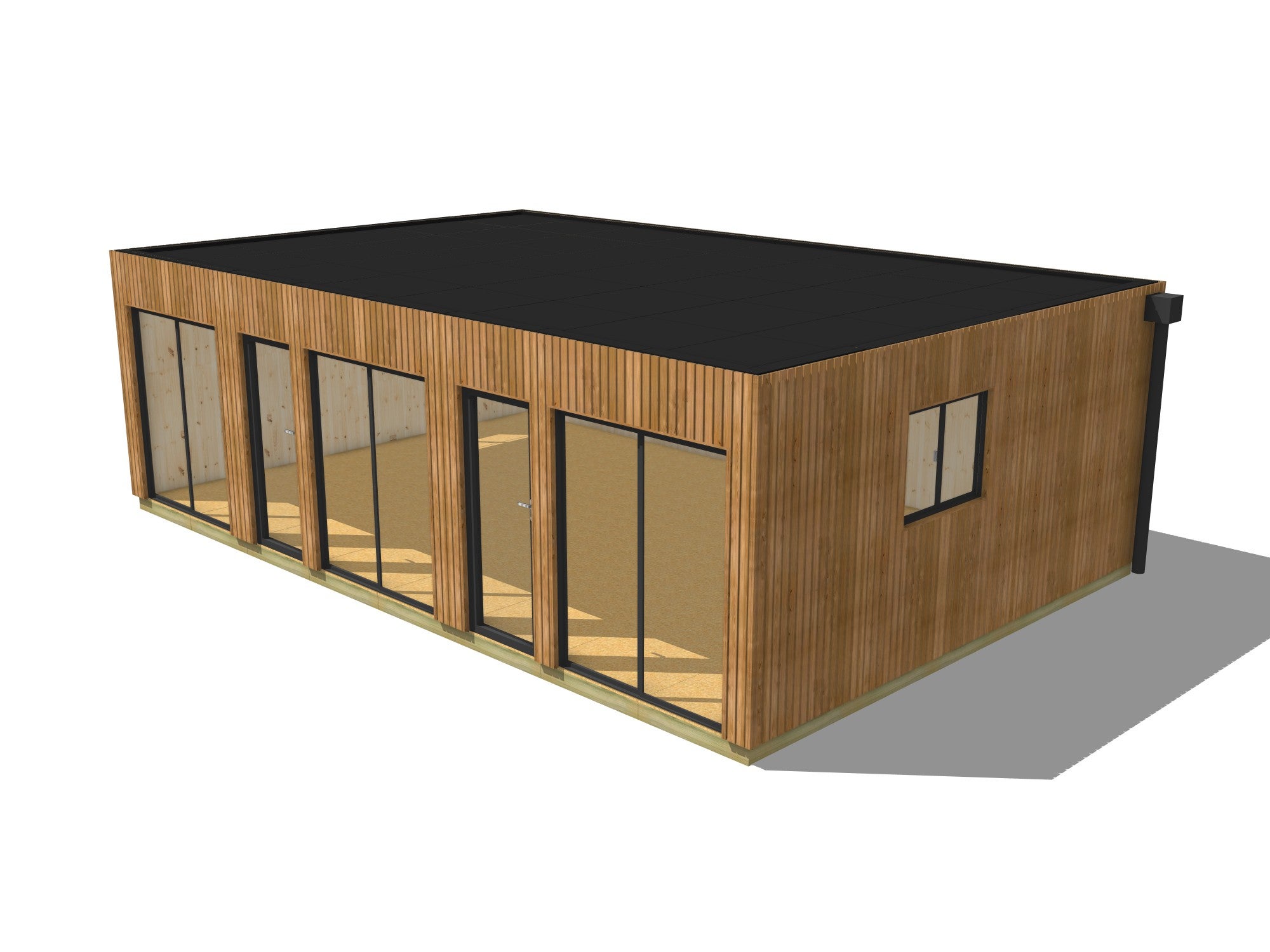 Bureau de jardin bois en bois 8,8 x 5,7 x 2,7 m avec plancher isolé / menuiseries alu k-line - 2