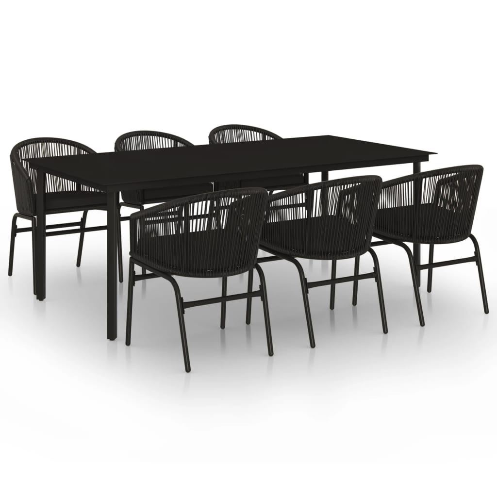 Maison Exclusive - Set da Pranzo da Giardino 7 pz Nero - 2
