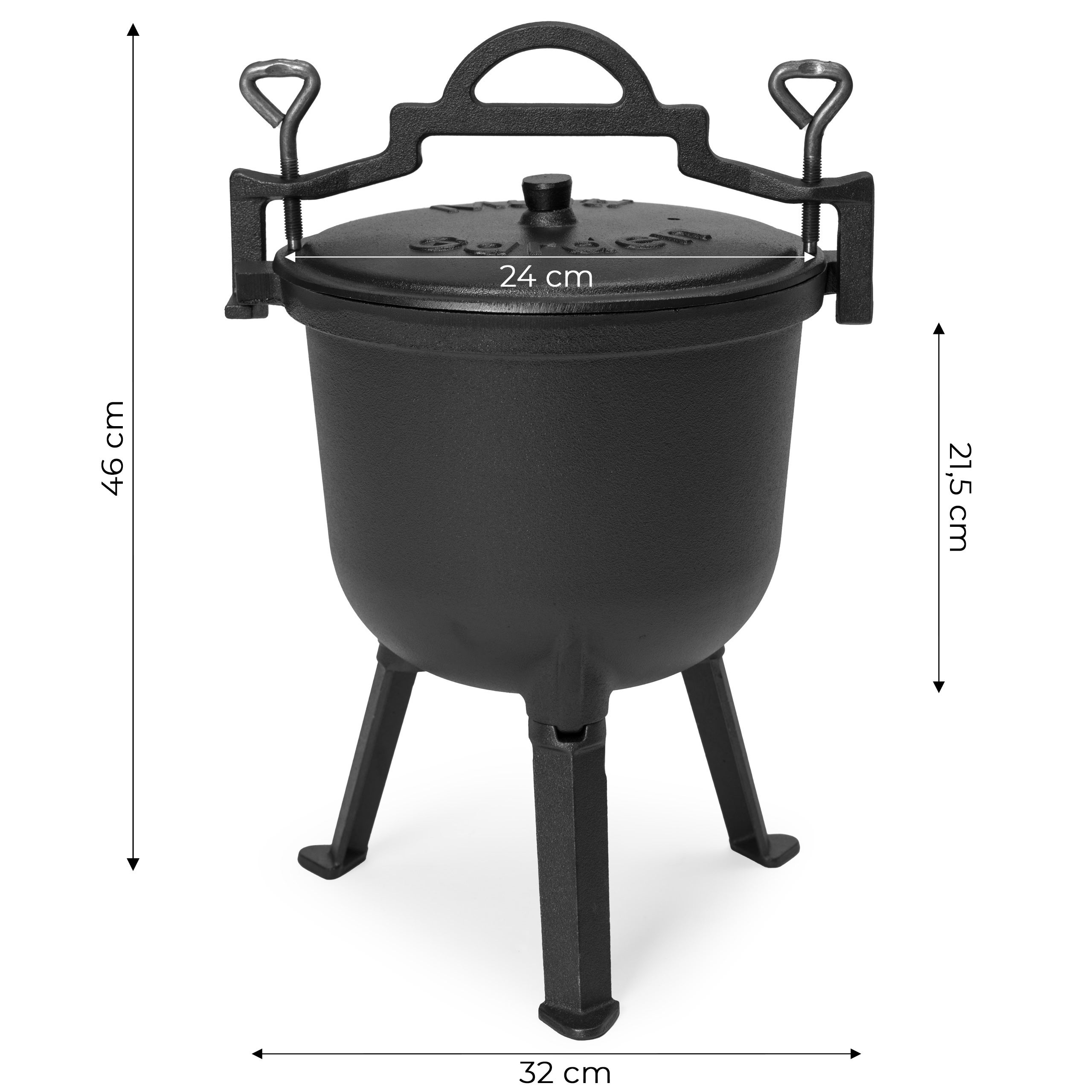 Kociołek żeliwny stojący 8L garnek myśliwski ognisko grill MultiGarden - 6