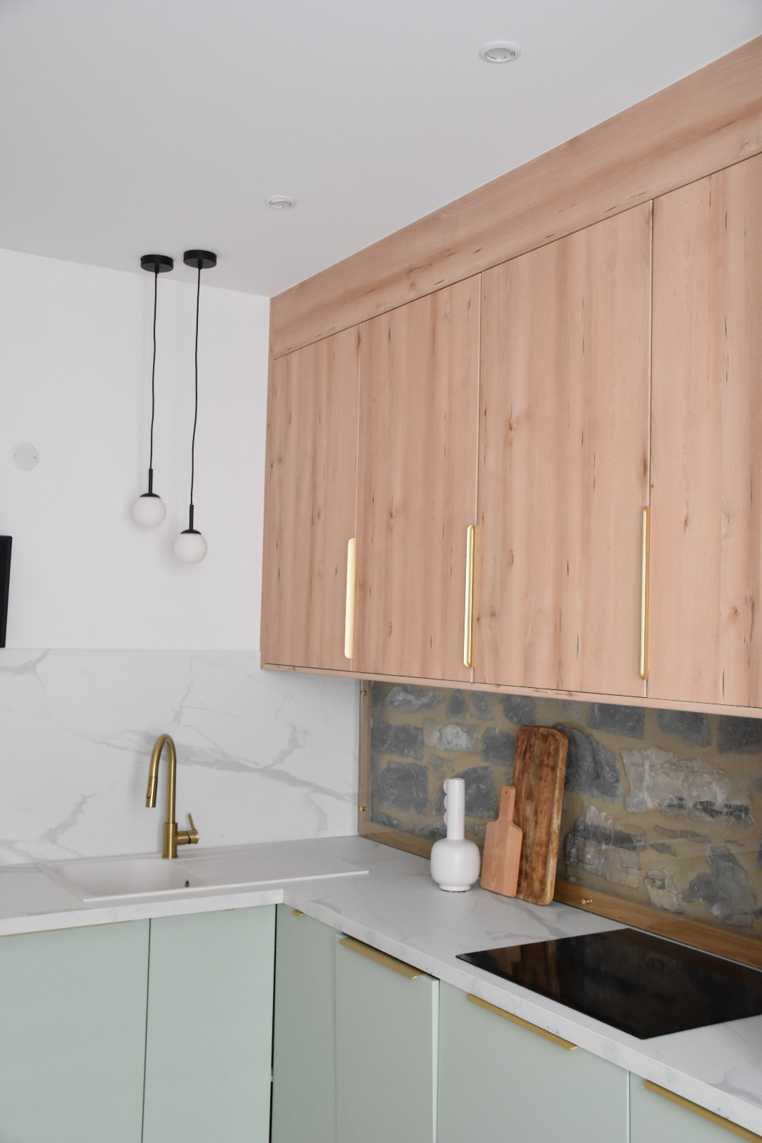 RUBINETTO MISCELATORE DA CUCINA CON DOCCETTA IN OTTONE SPAZZOLATO DORATO (ORO OPACO) COLLEZIONE SCAMANDRE - 6