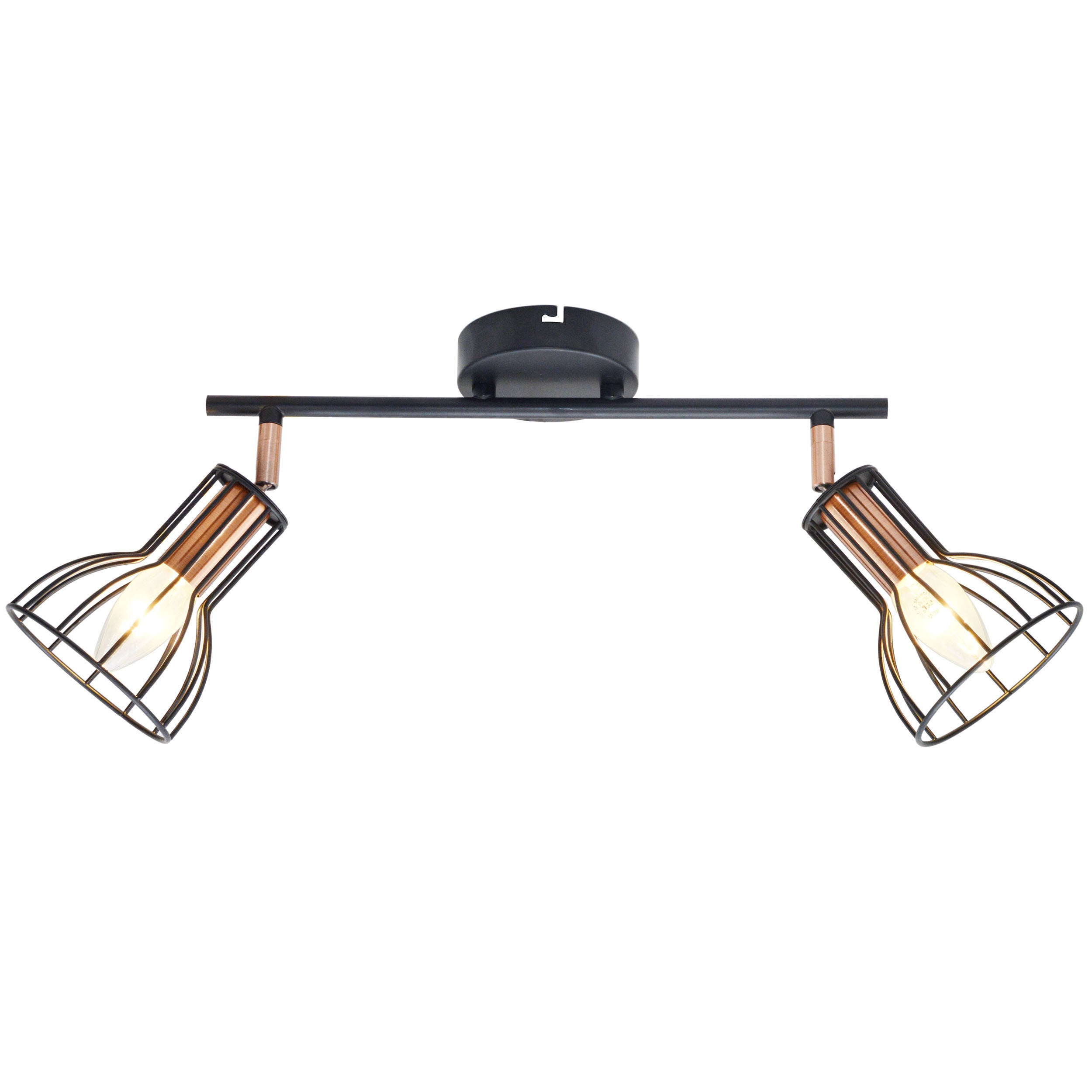 Lampa sufitowa wisząca Sofia czarna-miedź 2xE14x8W wym: 17,5 x 49,5 x 11,2 cm metal Polux - 4