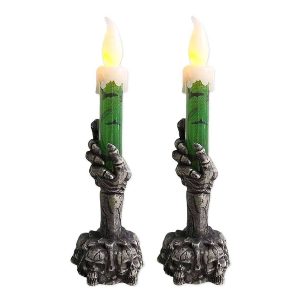 Bougeoir En Forme De Crâne D'Halloween - Décoration Gothique Tête De Mort En Résine Blanche - Pour Ambiance Festive, Soirée à Thème Et Carnaval
