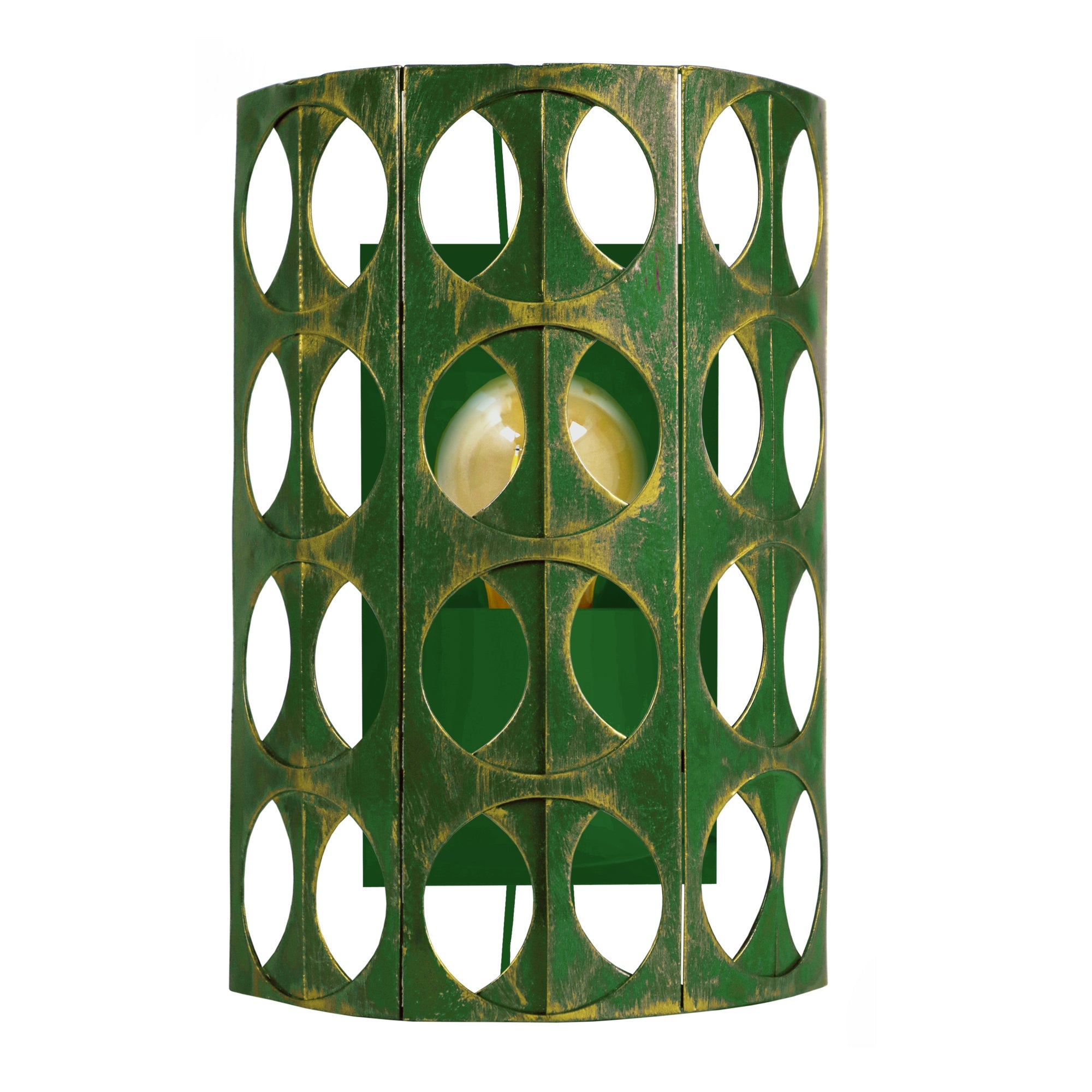 Aplique tosel ,metal,verde, p 10xd25xd16cm