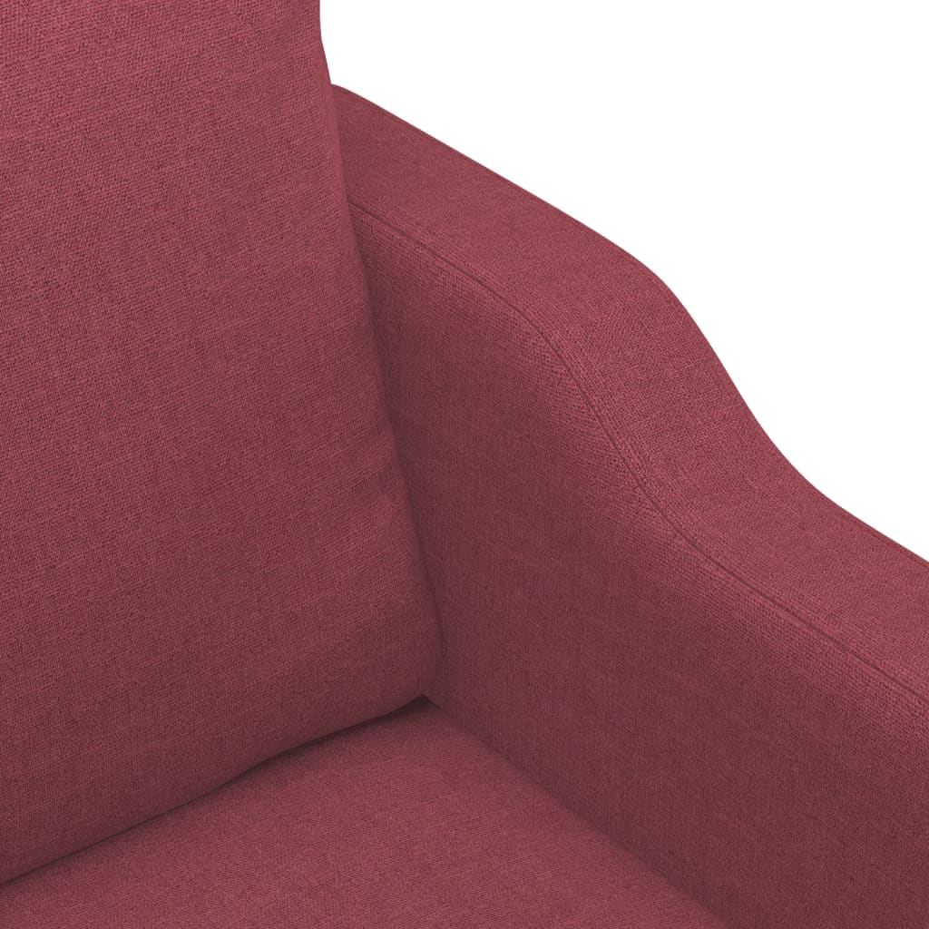 Fauteuil rouge bordeaux en tissu pour le salon, 60 cm - 6