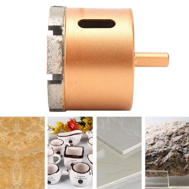 Punta Da Trapano 65 Mm Per Piastrelle E Marmo | Con Punta Di Centraggio | Gambo Esagonale 9.5 Mm - Foto 8