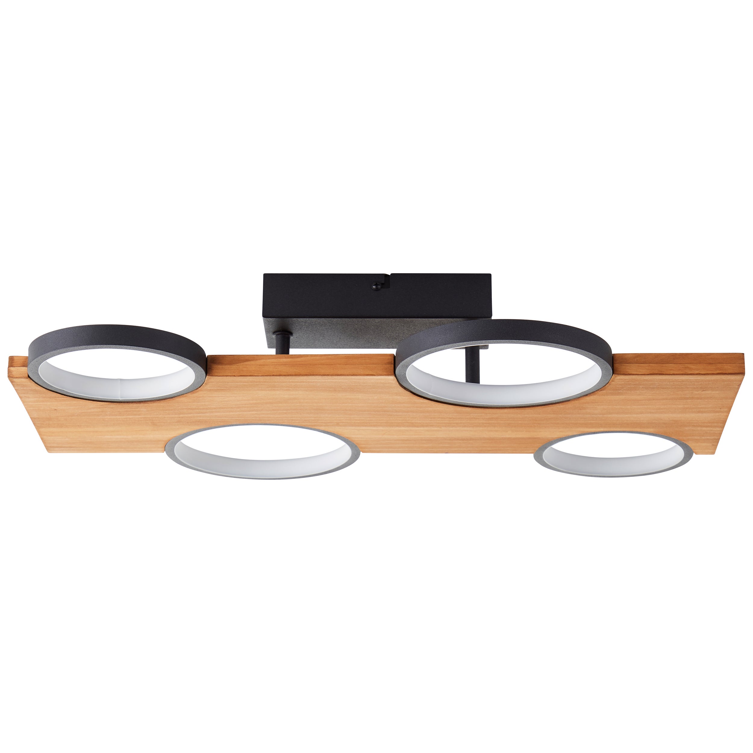 Brilliant lampa sufitowa LED Cheesy 55x35cm matowa czarna/metal drewno/brąz drewno 28W zintegrowana dioda LED - 2