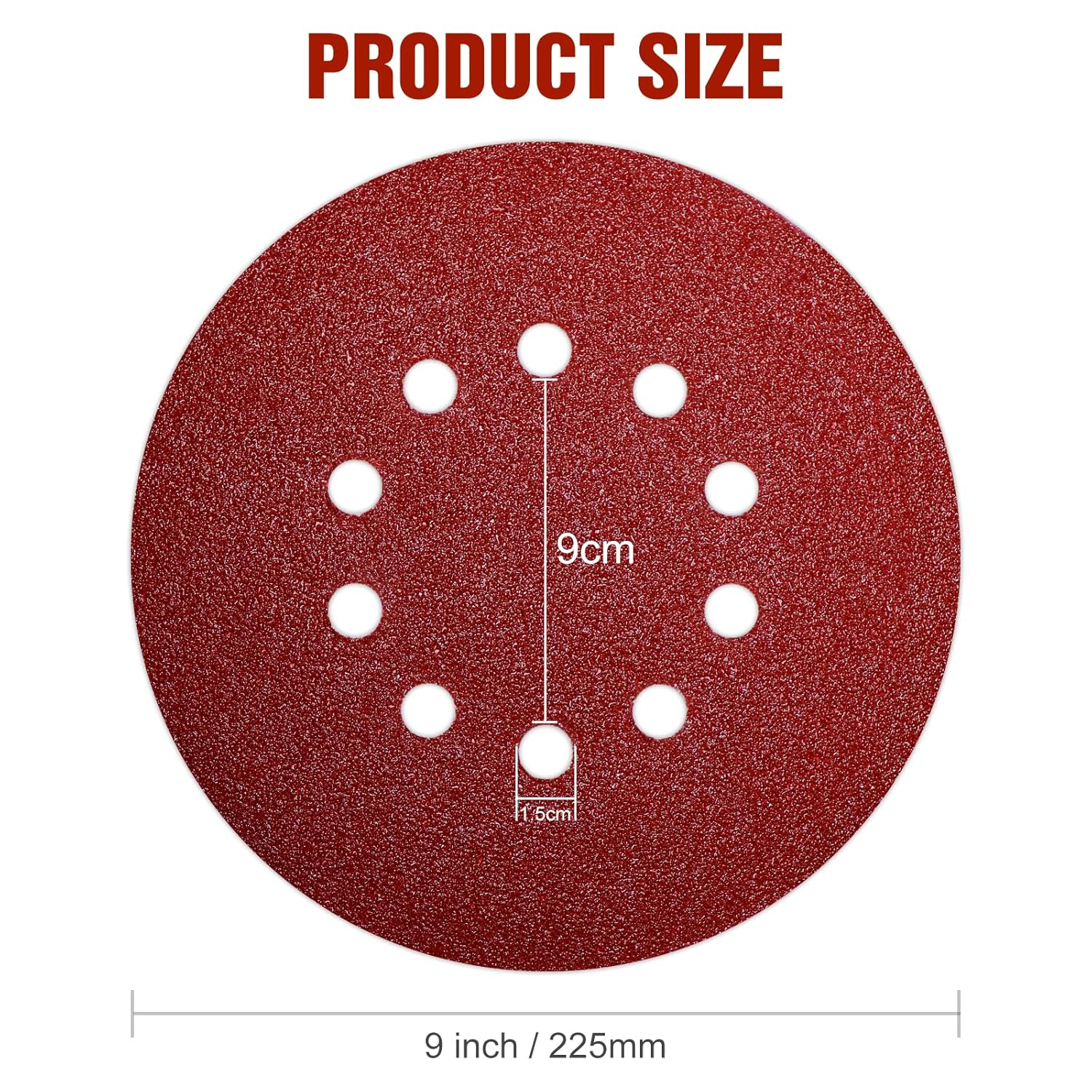 Discos de Lixa 225 mm 25 Peças Grão P40 10 Furos Discos Abrasivos 225 mm Redondos Papel Abrasivo para Lixadeira para Pladur Lixadeira Girafa - 3