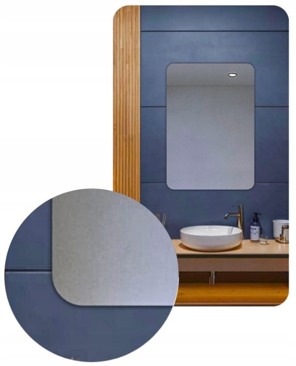 Lustro 80x120 cm Zaokrąglone Rogi Bez Oświetlenia Łazienkowe Bez Ramy