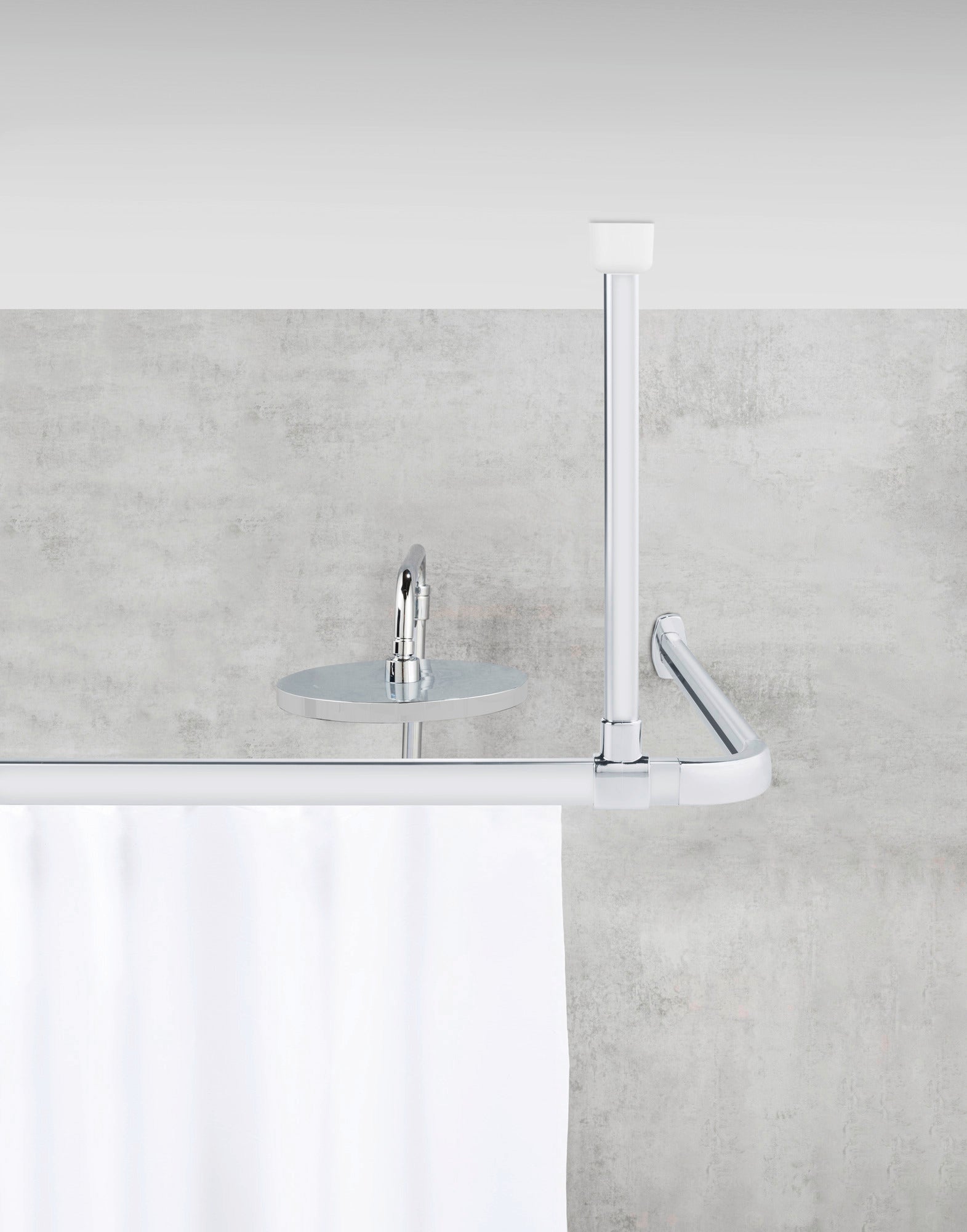 Support de Plafond ERA Stabilisateur pour Rail de Rideau de Douche ...