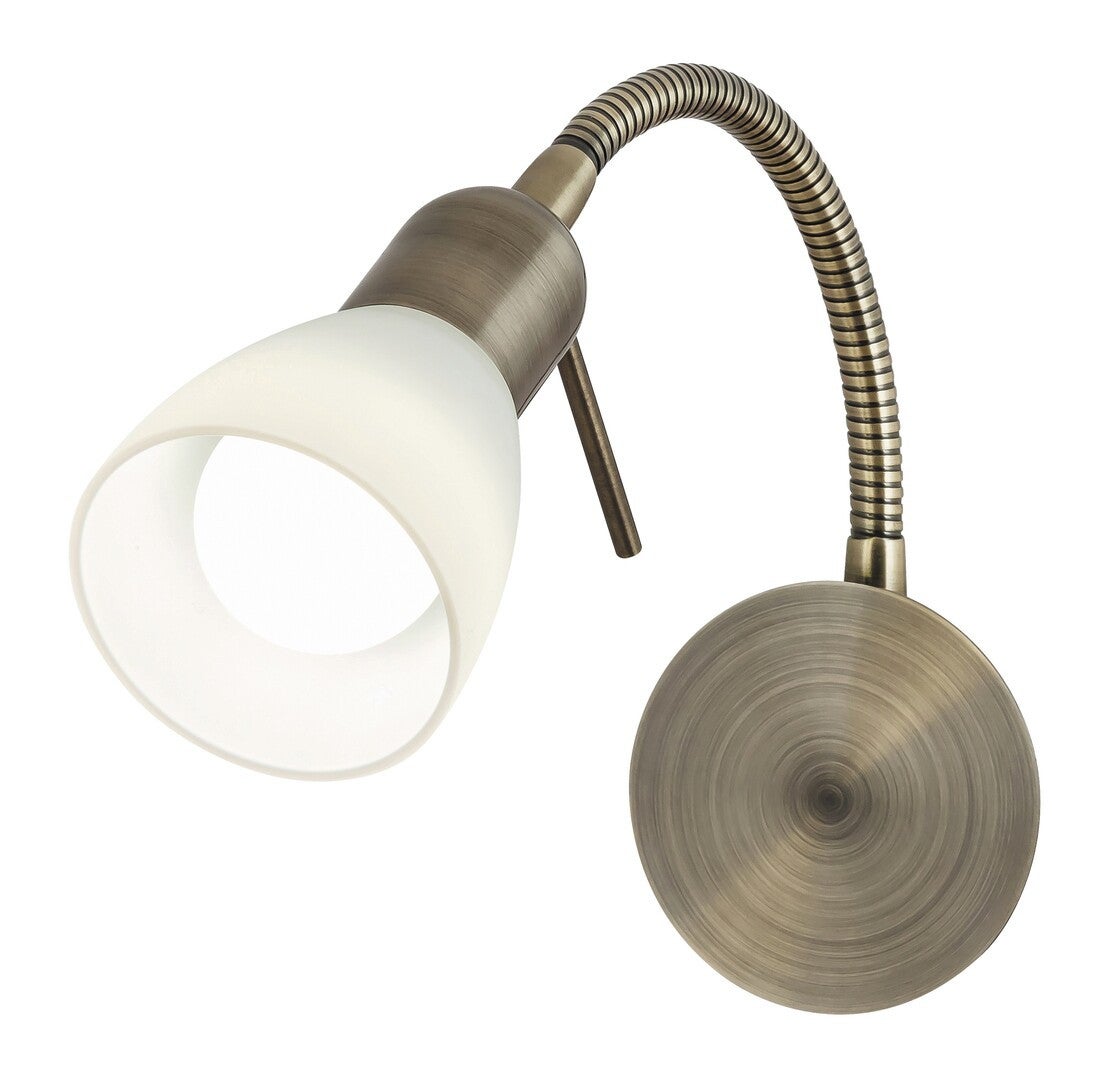 Kinkiet ścienny Soma brązowo-biały 1xE14x40W z włącznikiem wym: 20,5 x 8 x 22,5 cm metal IP20 Rabalux