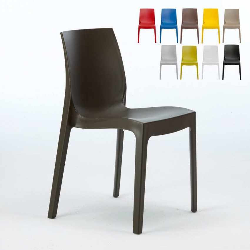 Poltrona Impilabile Grand Soleil S6625J Boheme Greenpol - Design Moderno, Materiale Jute Marrone, Dimensioni 53.5x57x89 Cm