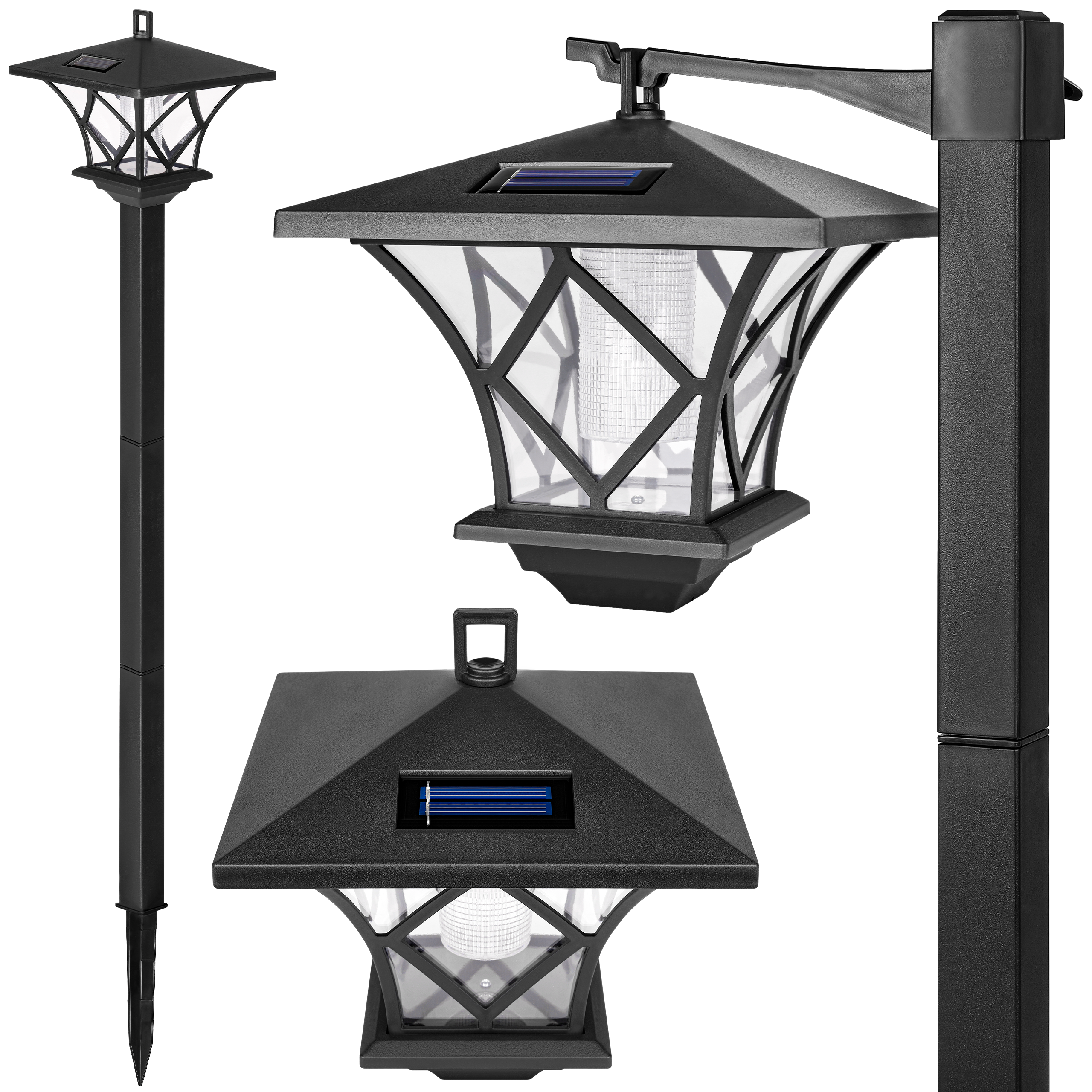 Lampa solarna LED ogrodowa wbijana 0.12W 153cm IP44 6500K latarnia czarna MasterLED