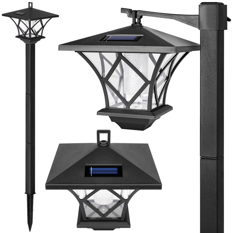 Lampa solarna LED ogrodowa wbijana 0.12W 153cm IP44 6500K latarnia czarna MasterLED