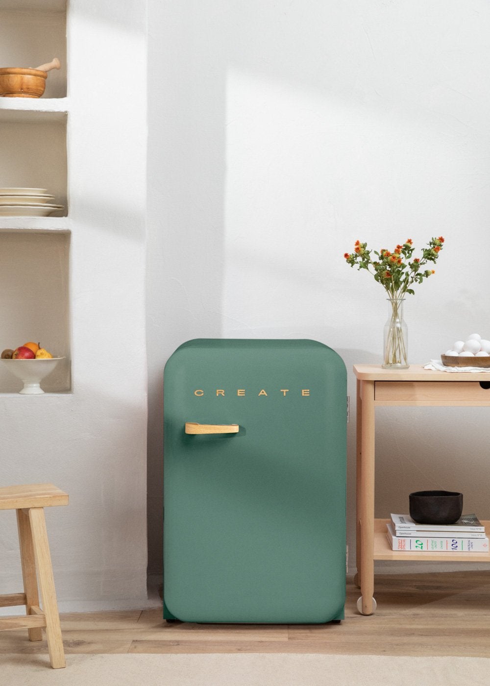 CREATE - FRIDGE RETRO 107L - Lodówka w stylu retro - Sauge