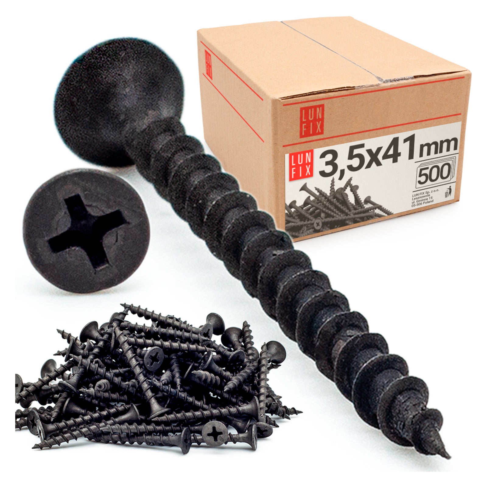Wkręty do kartongipsu do drewna 3,5x41mm 500szt.