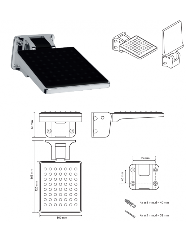 Atyhao Pédale De Douche Marche De Douche, Repose-pieds De Douche Confortable, Haute Résistance