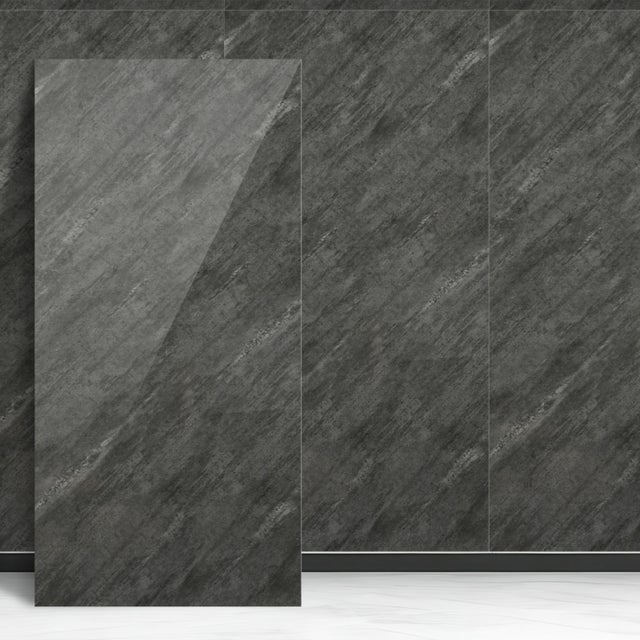 Autocollants pour carrelage, papier peint en vinyle imperméable, résistant à l'huile, 120 cm x 60 cm Gris