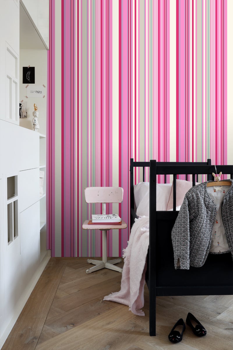 Tapeta paski różowymIturkusowym - 53 cm x 10.05 m - ESTAHOME - 7