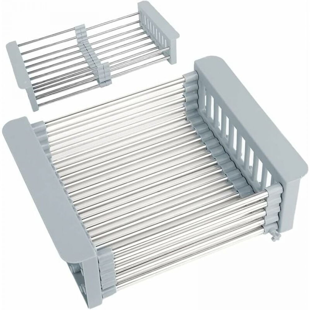 Wysuwany ociekacz do zlewu, regulowany ociekacz do naczyń, regulowany ociekacz do naczyń ze stali nierdzewnej, teleskopowy kosz ociekowy