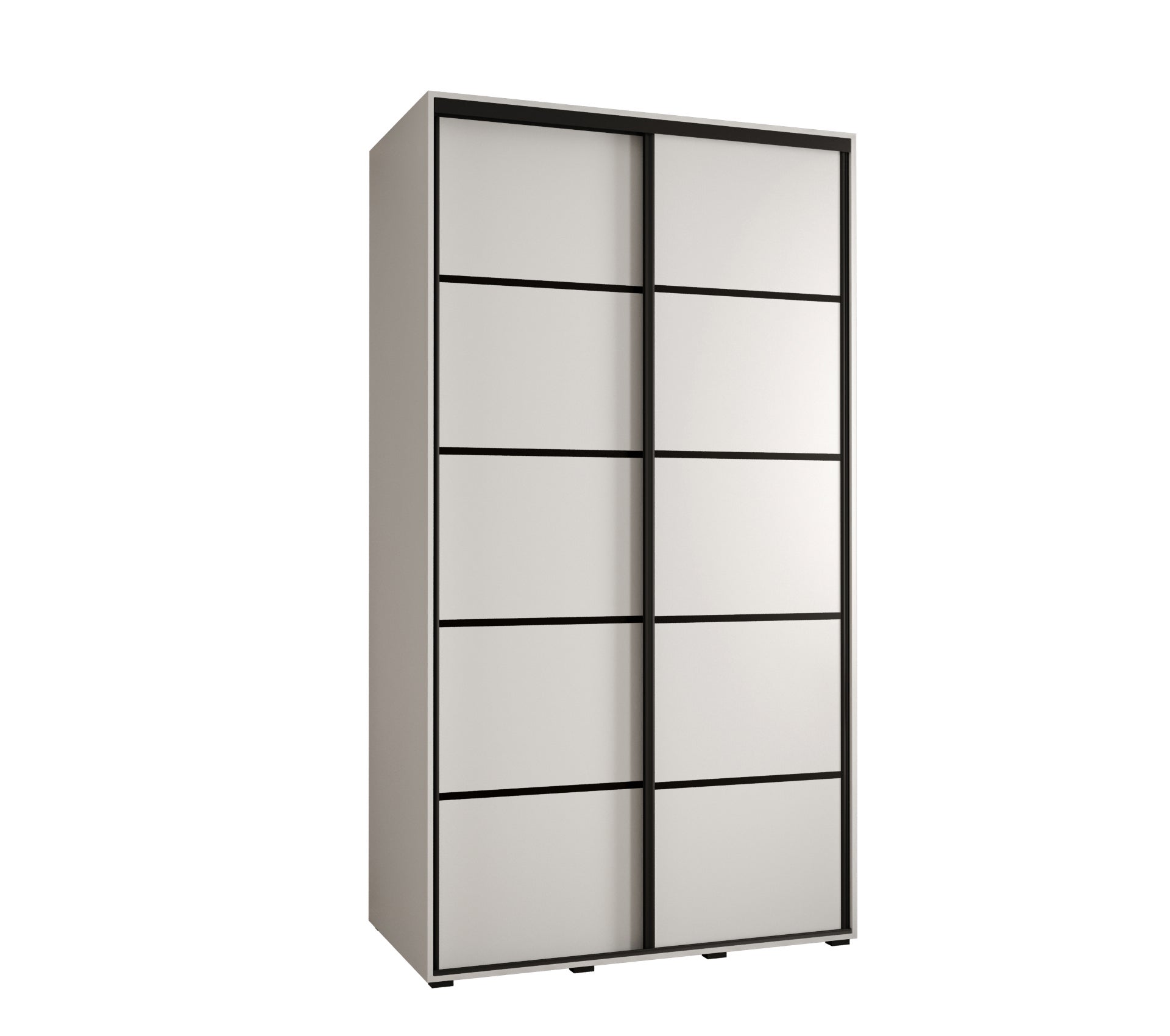 Szafa przesuwna wysoka Davos 4 140 x 45 x 235,2 cm biały + biały + u. czarny - Abiks Meble