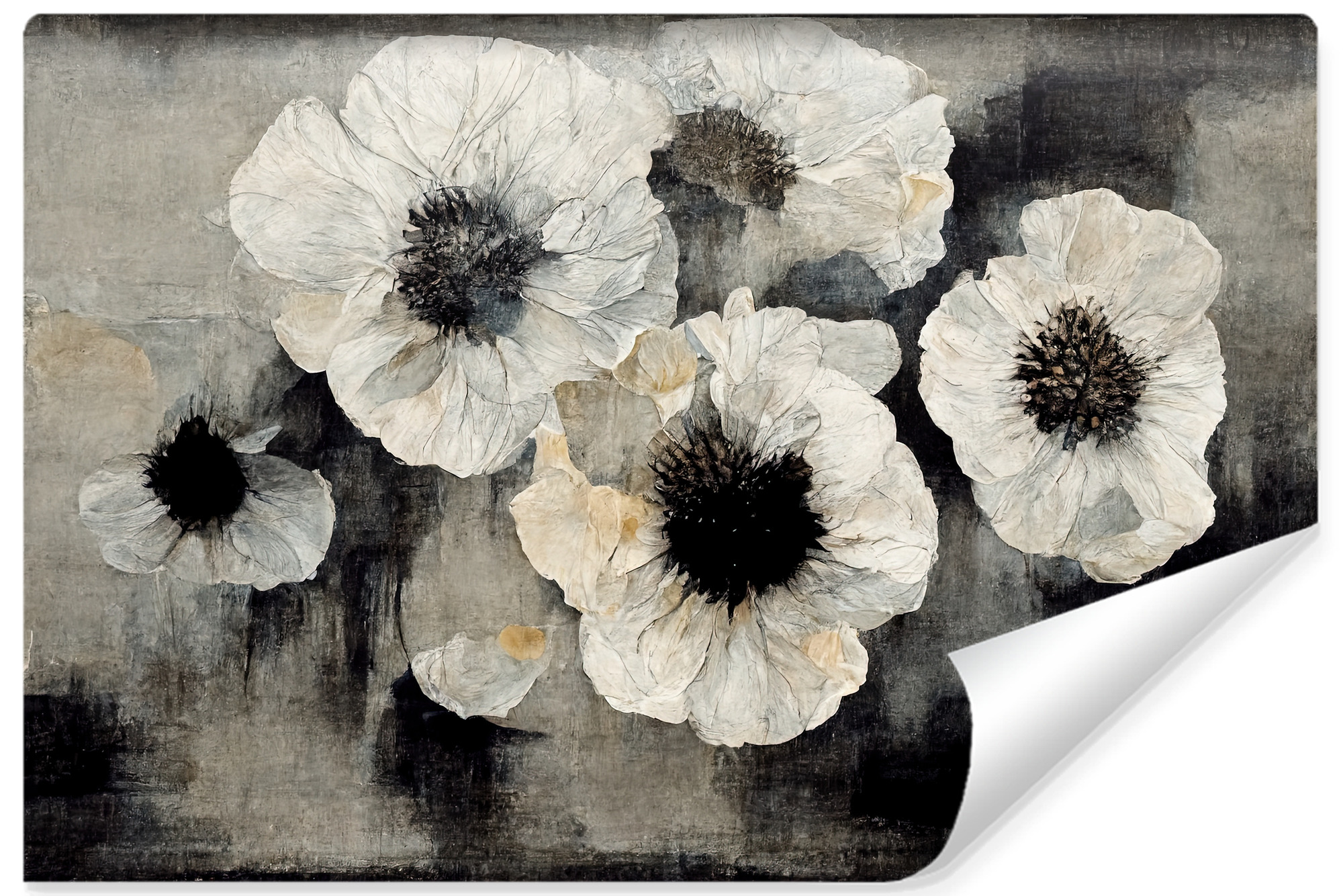 Papel pintado fotografia no tejida coquelicots abstracto para salon 360cm x 240cm