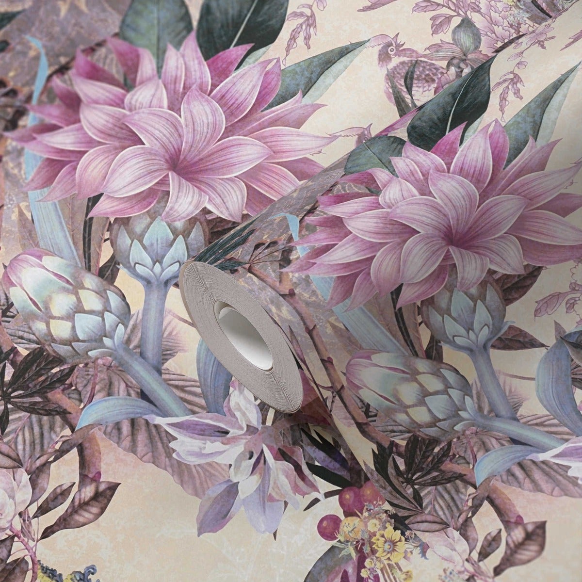 A.S. Création papier peint intissé Vintage floral rose blanc papier ...