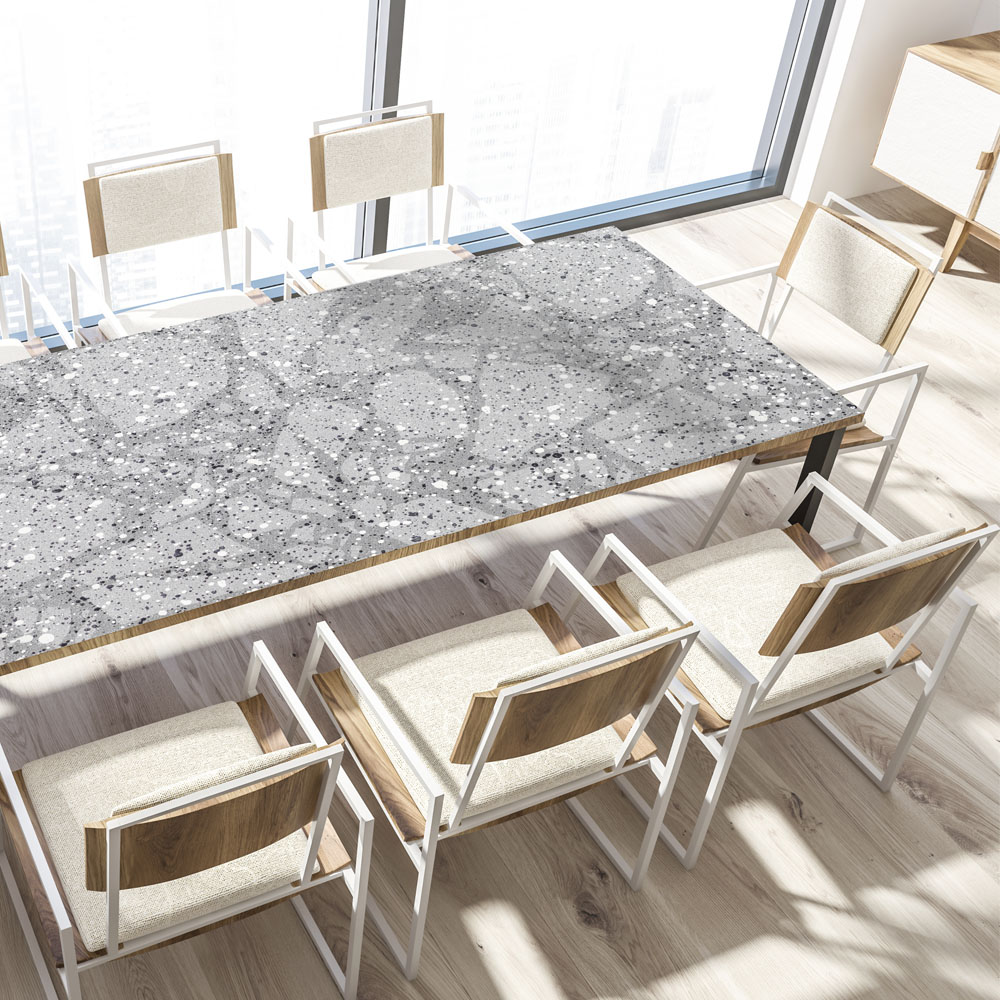 Vinilo autoadhesivo en rollo, removible y con tintas eco modelo terrazo big grey 200x100 cm