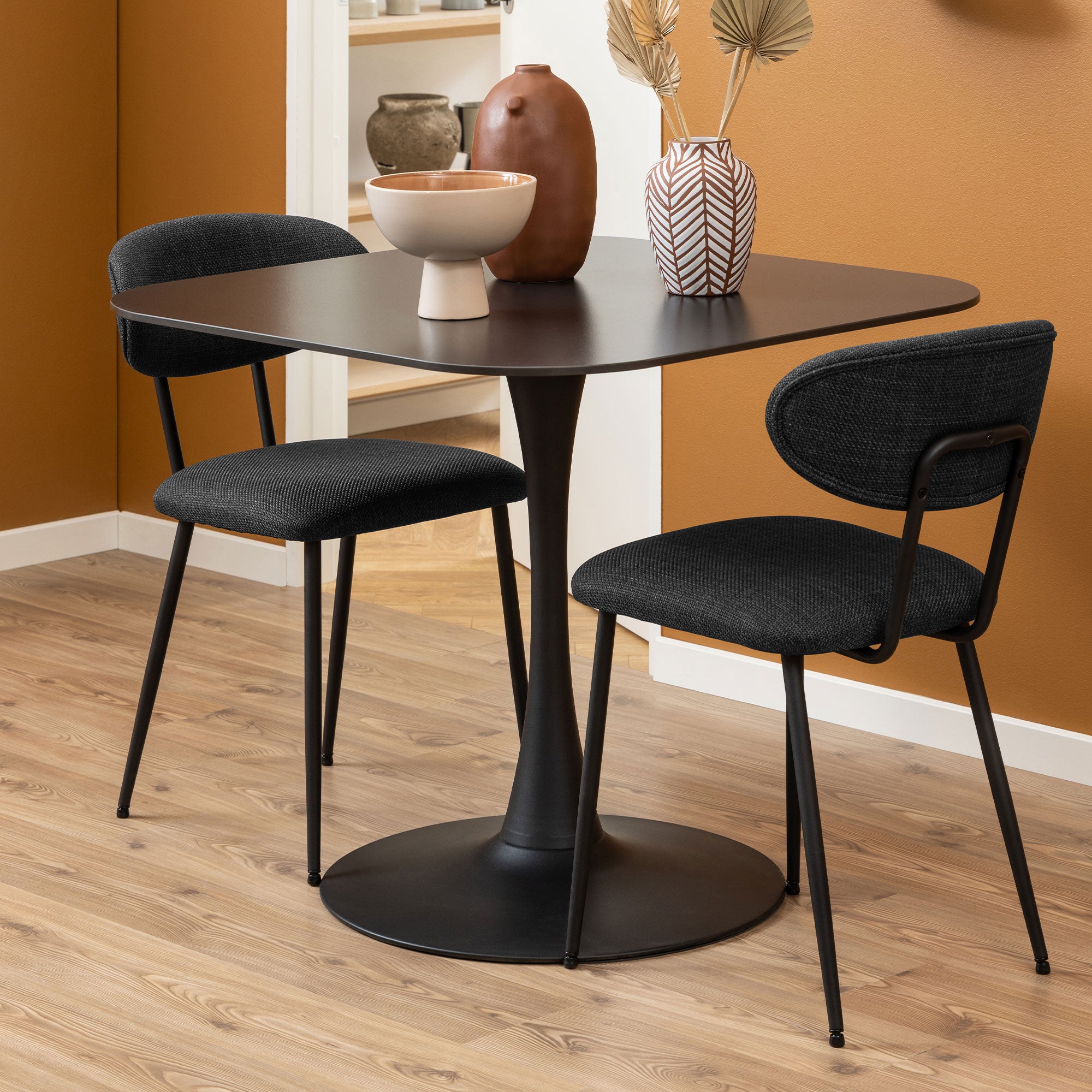 Malta stół do jadalni 90x90cm czarny.